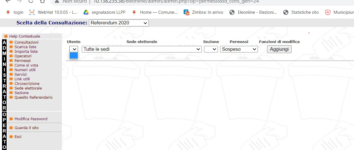 Permessi operatori